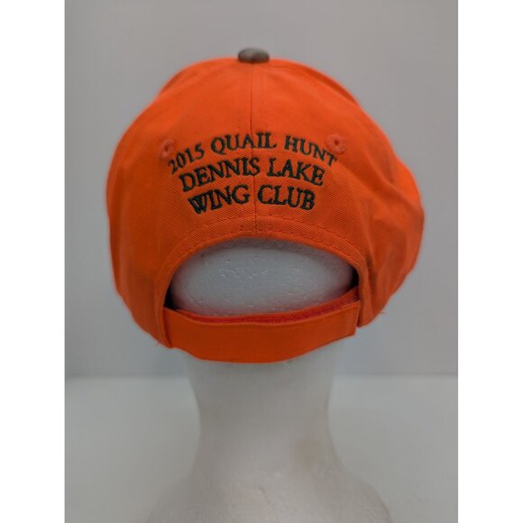 PSC 2015 Quail Hunt Dennis Lake Wing Club Men Orange Adj Strap Back Cap Hat - Picture 6 of 8